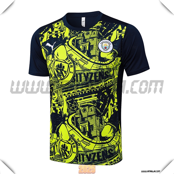 T Shirt Allenamento Manchester City Nero/Verde 2025 2026