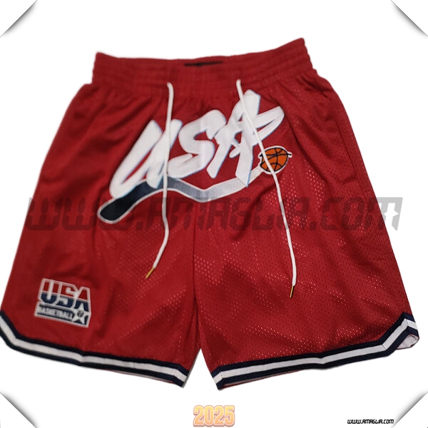 Pantaloncini NBA USA 2025/26 Rosso -02