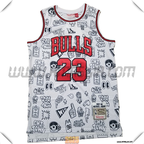 Maglia Chicago Bulls (JORDAN #23) 2025/26 Bianco/Nero/Rosso