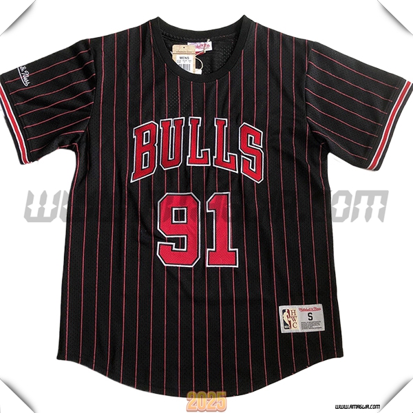 Maglia Chicago Bulls (RODMAN #91) 2025/26 Nero/Rosso