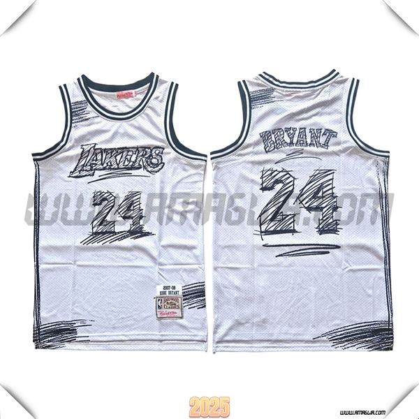 Maglia Los Angeles Lakers (BRYANT #24) 2025/26 Bianco/Nero