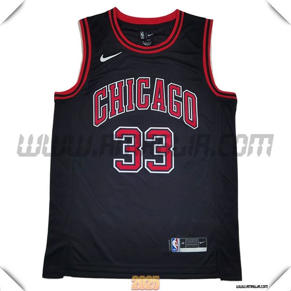 Maglia Chicago Bulls (PIPPEN #33) 2025/26 Nero/Rosso