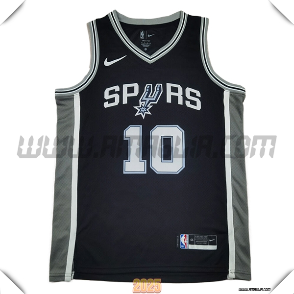Maglia San Antonio Spurs (SOCHAN #10) 2025/26 Nero/Grigio/Bianco