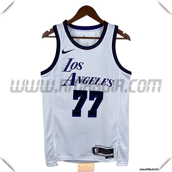 Maglia Los Angeles Lakers (DONCIC #77) 2025/26 Bianco/Nero