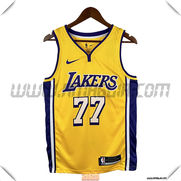 Maglia Los Angeles Lakers (DONCIC #77) 2025/26 Giallo/viola/Bianco