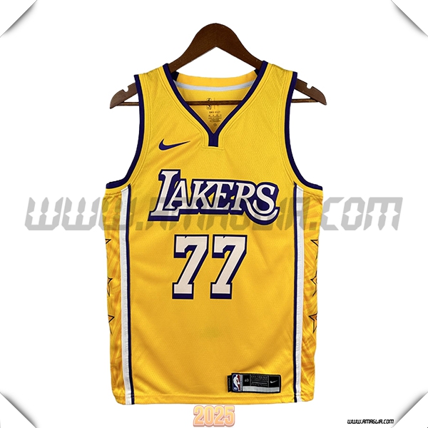 Maglia Los Angeles Lakers (DONCIC #77) 2025/26 Giallo