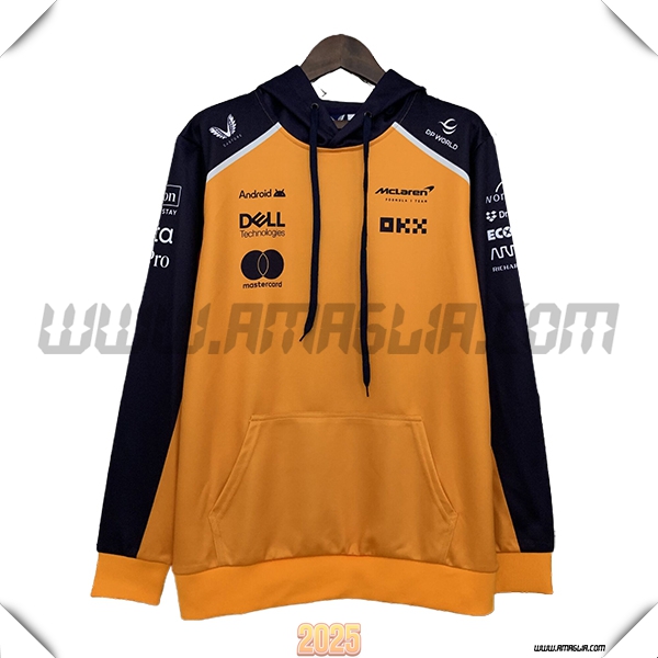 Felpa Cappuccio McLaren Ferrari F1 Team Arancia/Nero 2025