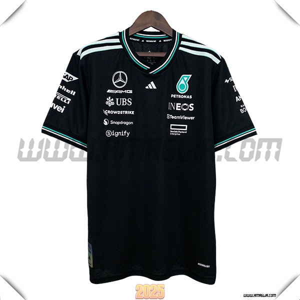 Maglietta Mercedes Benz F1 Team Nero/Verde 2025