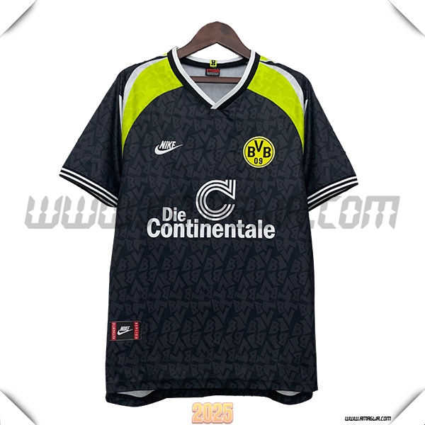 Seconda Maglia Retro Dortmund BVB 1995/1996 Nero/GIALLO