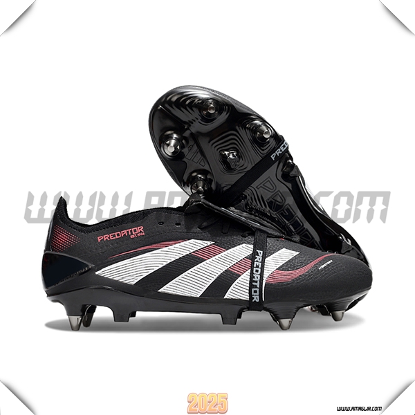 Adidas Scarpe Da Calcio 25 Predator Elite Tongue SG Nero/Bianco/Rosso