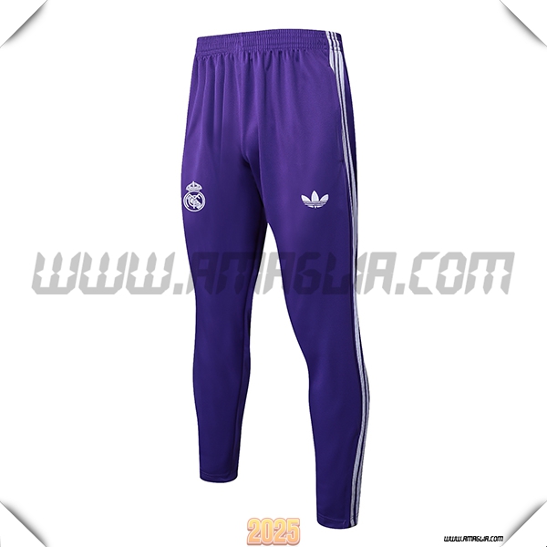 Pantaloni Allenamento Real Madrid viola/Bianco 2025 2026