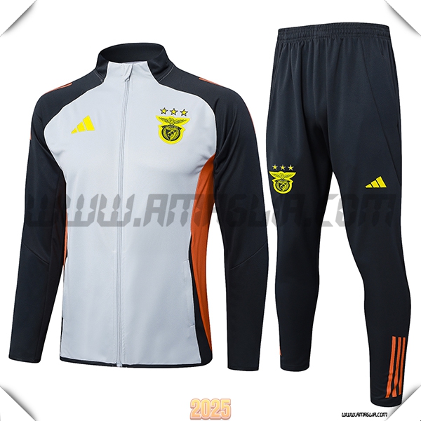 Tuta Calcio Giacca Benfica Grigio/Nero/Arancia 2025 2026