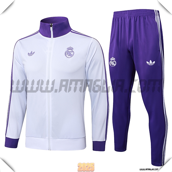 Tuta Calcio Giacca Real Madrid Bianco/viola 2025 2026