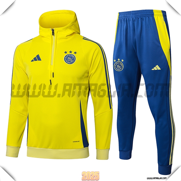 Giacca Con Cappuccio Tuta Ajax Giallo/Blu 2025 2026