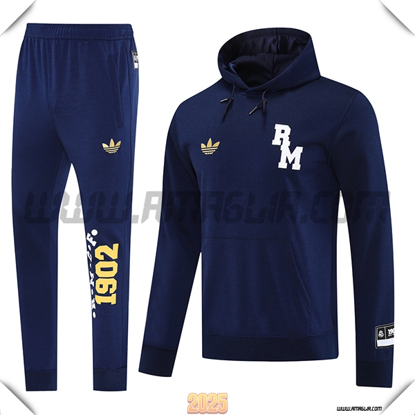 Giacca Con Cappuccio Tuta Real Madrid Blu Reale 2025 2026