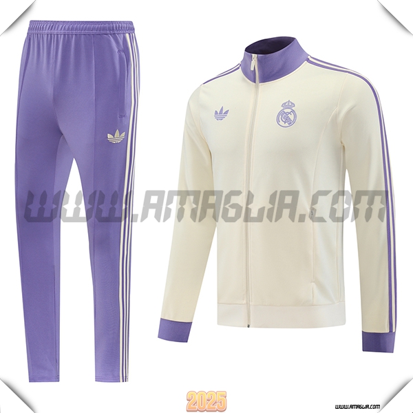 Tuta Calcio Giacca Real Madrid Beige/viola 2025 2026