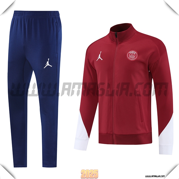 Tuta Calcio Giacca PSG Rosso/Bianco 2025 2026 -02