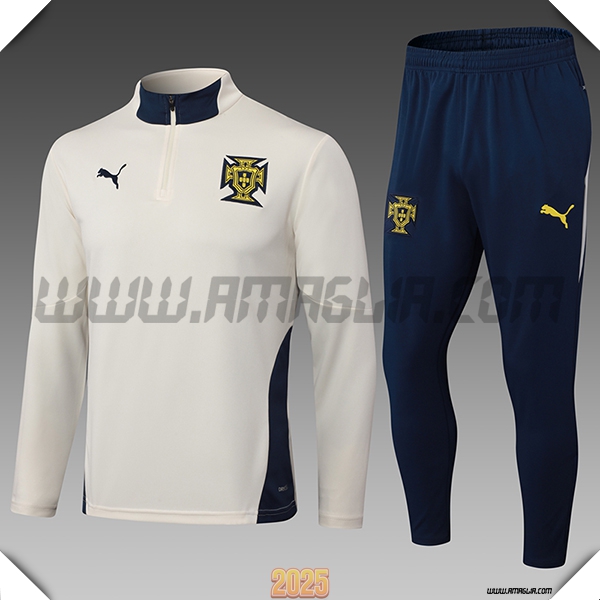 Tuta Calcio Portogallo Bambino Beige 2025 2026