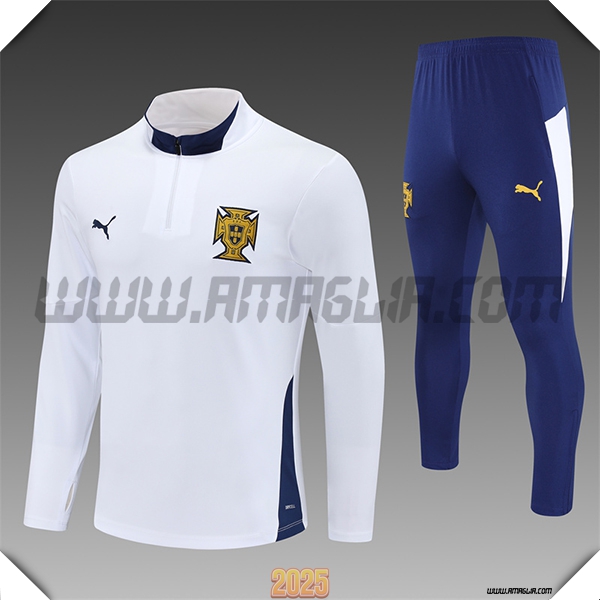Tuta Calcio Portogallo Bambino Bianco/Blu 2025 2026