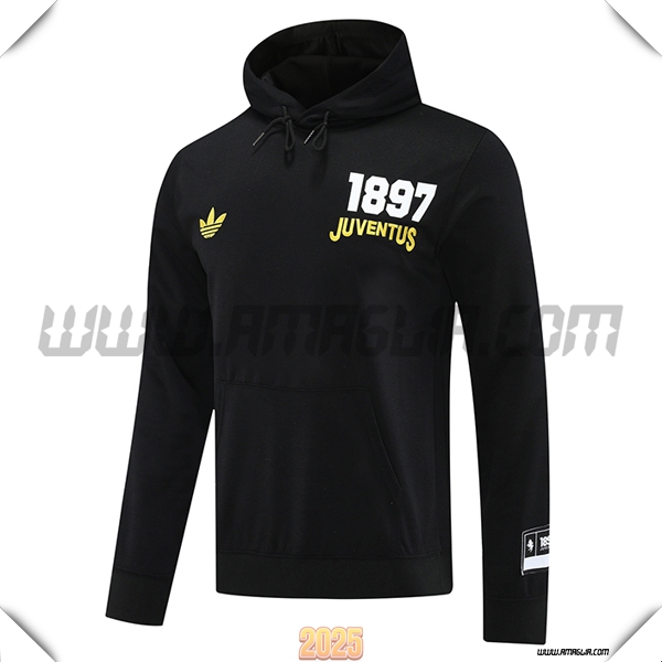 Felpa Allenamento Cappuccio Juventus Nero 2025 2026