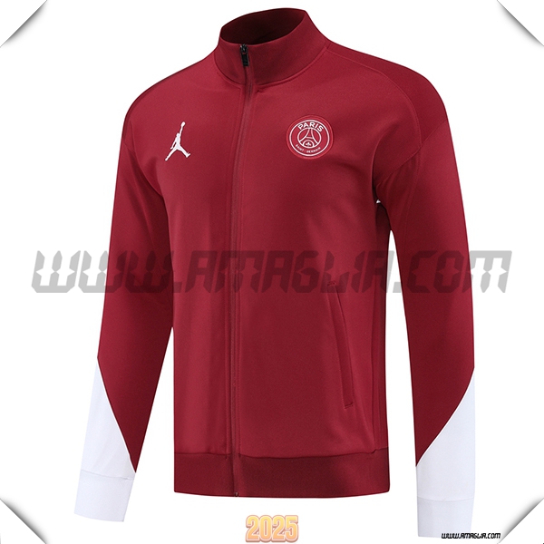 Giacca Calcio PSG Rosso/Bianco 2025 2026 -02