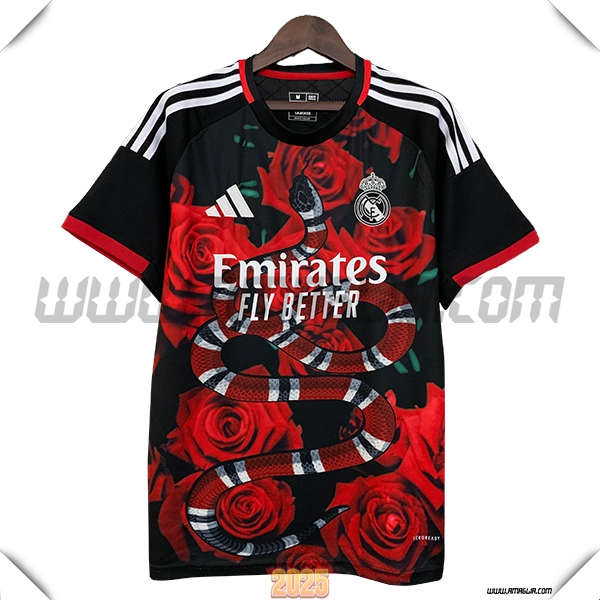 Maglia Calcio Real Madrid Edizione Speciale 2025 2026 Rossa/Nero