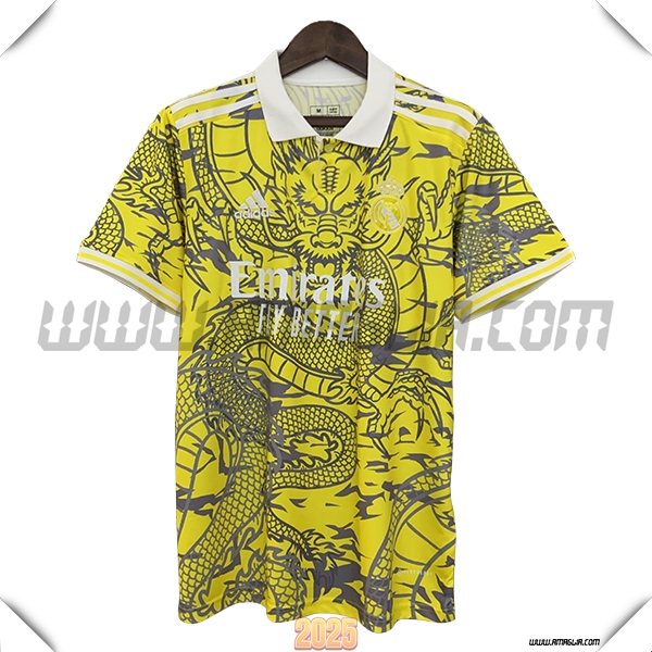 Maglia Calcio Real Madrid Edizione Speciale 2025 2026 GIALLO/Bianco