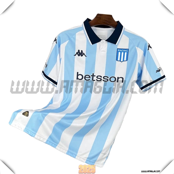 Prima Maglia Calcio Racing Club de Avellaneda 2025 2026 Bianco/Azzurro cielo
