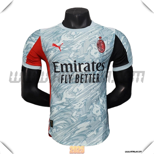 Seconda Maglia Calcio AC Milan Versione Trapelata 2025 2026 Blu/Bianco