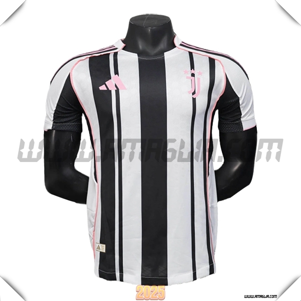 Prima Maglia Calcio Juventus Versione Trapelata 2025 2026 Nero/Bianco/Rosa