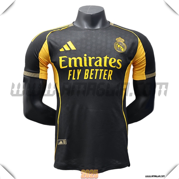Maglia Calcio Real Madrid Edizione Speciale 2025 2026 Nero/GIALLO
