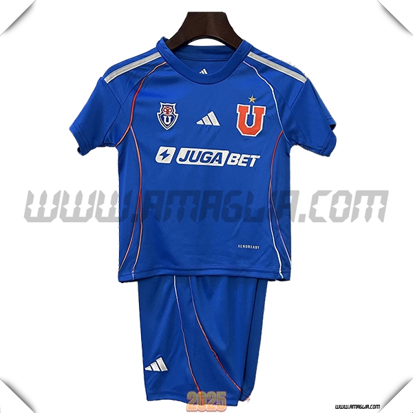 Nuovo Maglia da Universita del Cile Bambino Prima 2025 2026 Blu