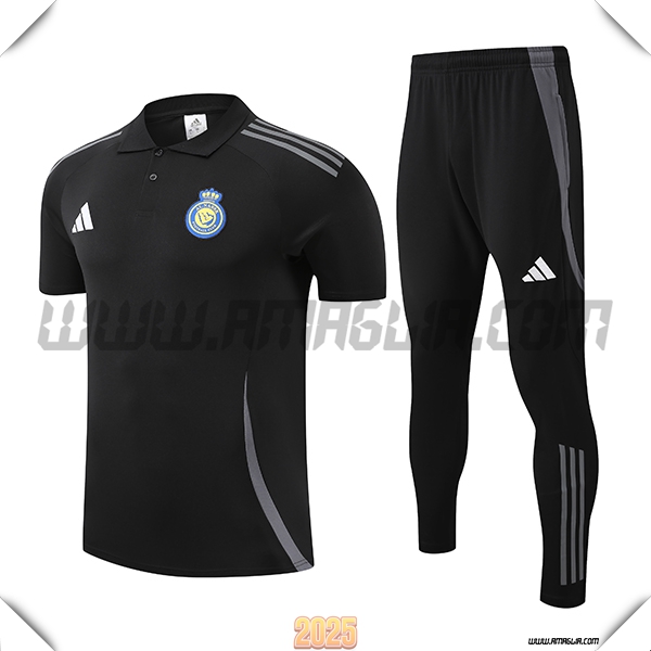 Kit Maglia Polo Al-Nassr Nero/Grigio 2025 2026
