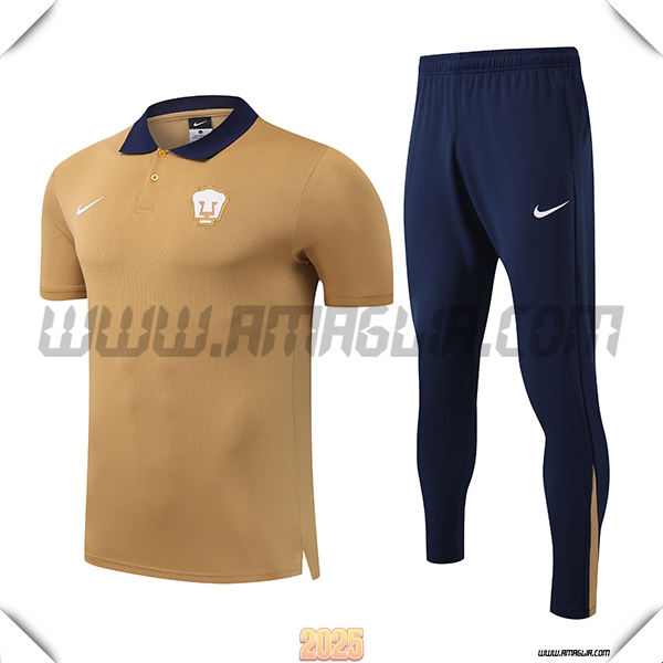 Kit Maglia Polo Pumas UNAM Marrone 2025 2026