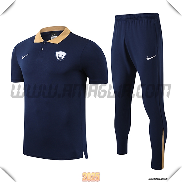Kit Maglia Polo Pumas UNAM Blu Reale 2025 2026