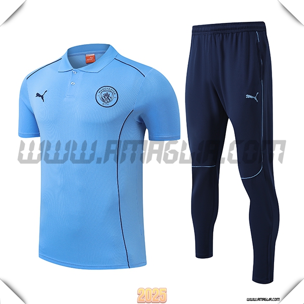 Kit Maglia Polo Manchester City Blu 2025 2026