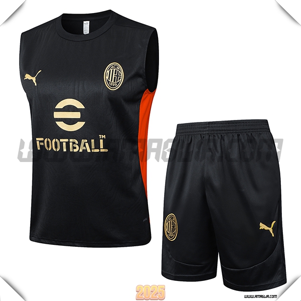 Kit Canotta Allenamento AC Milan Nero/Rosso 2025 2026