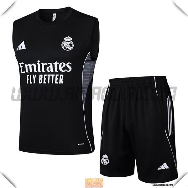Kit Canotta Allenamento Real Madrid Nero/Grigio 2025 2026