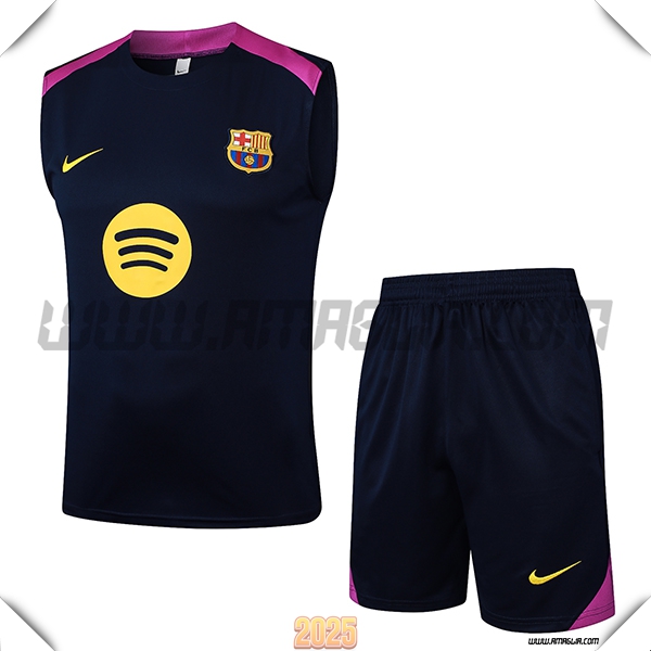 Kit Canotta Allenamento FC Barcellona Blu Reale 2025 2026