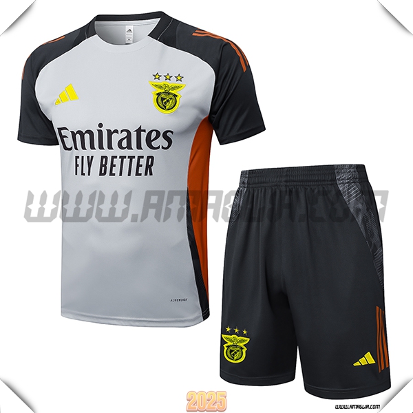 Kit Maglia Allenamento S.L.Benfica Grigio/Nero/Arancia 2025 2026