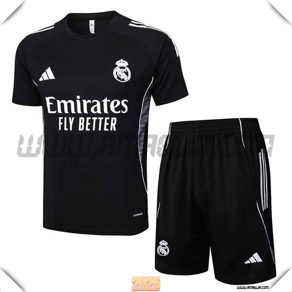 Kit Maglia Allenamento Real Madrid Nero/Grigio 2025 2026