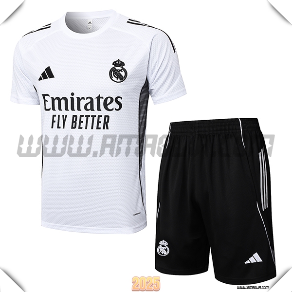 Kit Maglia Allenamento Real Madrid Bianco/Nero 2025 2026