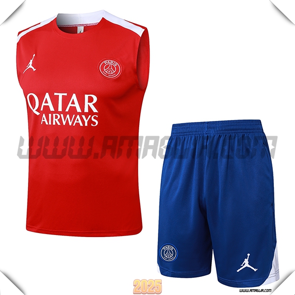 Kit Canotta Allenamento PSG Rosso 2025 2026