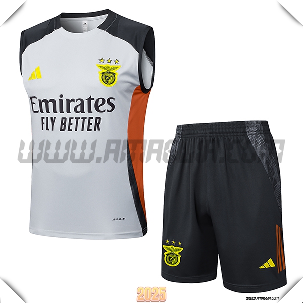 Kit Canotta Allenamento S.L.Benfica Grigio/Nero/Arancia 2025 2026