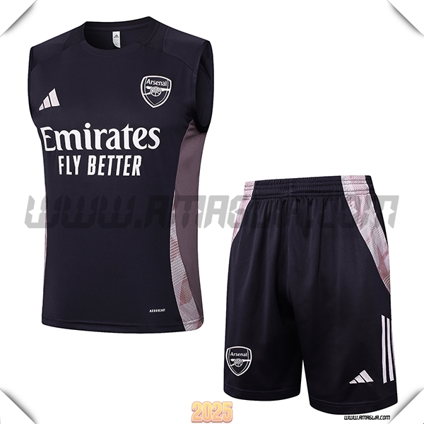 Kit Canotta Allenamento Arsenal Grigio Scuro 2025 2026