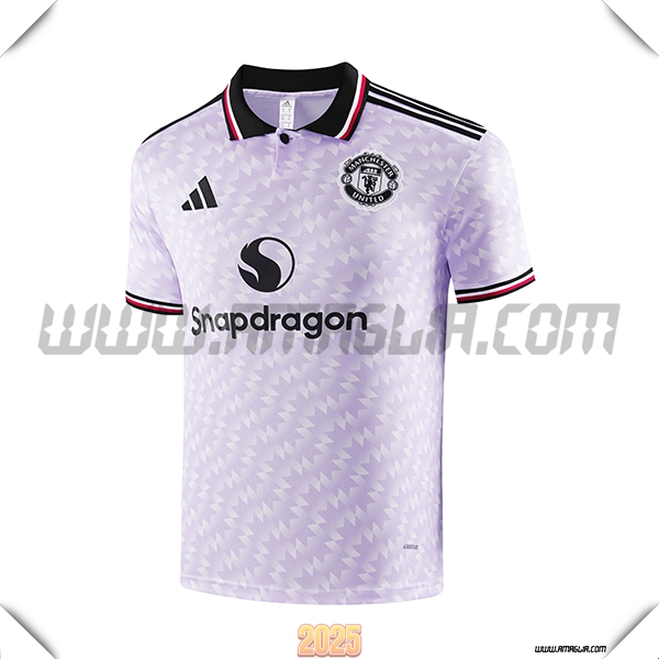 Maglia Polo Manchester United viola/Bianco 2025 2026