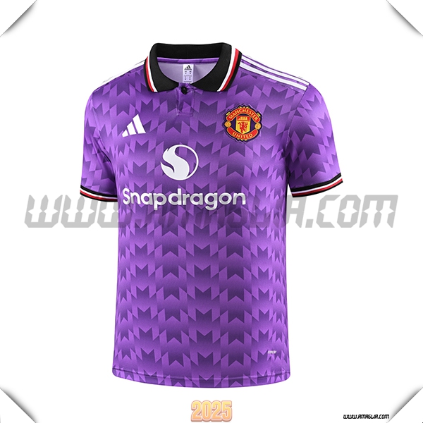 Maglia Polo Manchester United viola 2025 2026