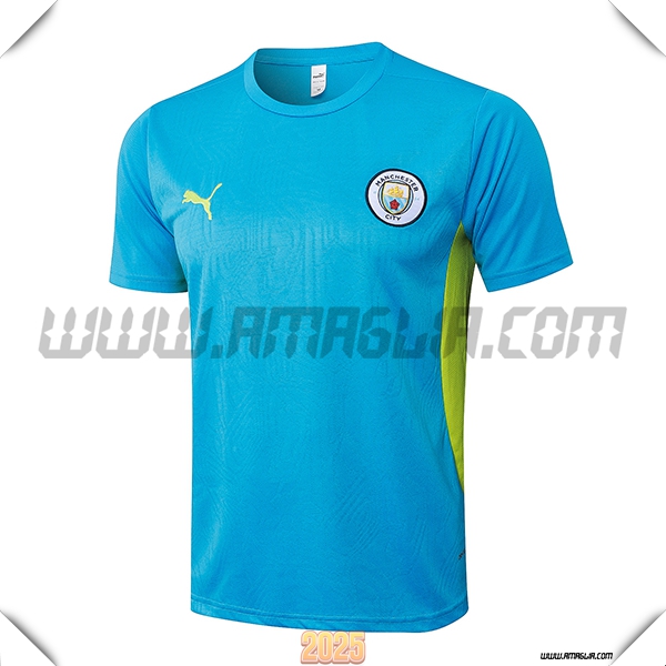 T Shirt Allenamento Manchester City Blu/Verde 2025 2026
