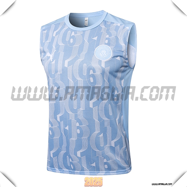 Canotta Allenamento Manchester City Blu/Bianco 2025 2026