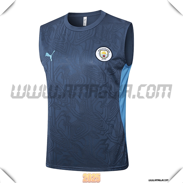 Canotta Allenamento Manchester City Grigio/Blu 2025 2026